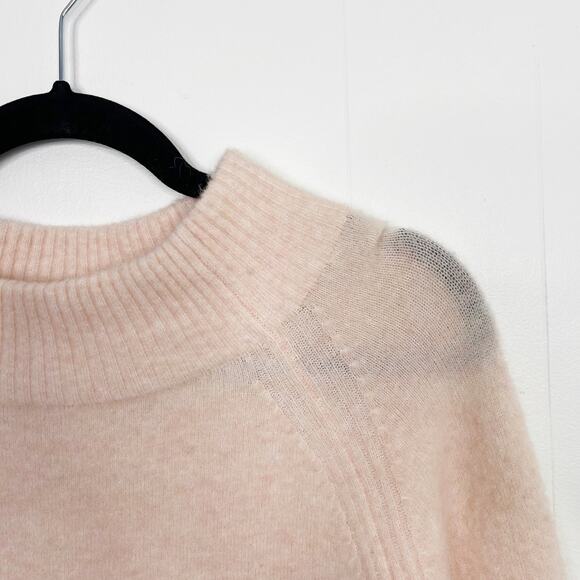 3.1 Phillip Lim 3/4 Sleeve Lofty Rib Alpaca Blend Pullover Sweater Blush Pink M - Picture 4 of 12